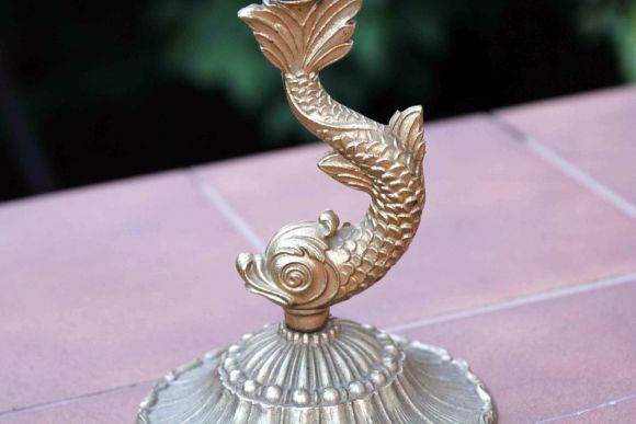 Изысканная, антикварная пепельница "Рыбка моя"