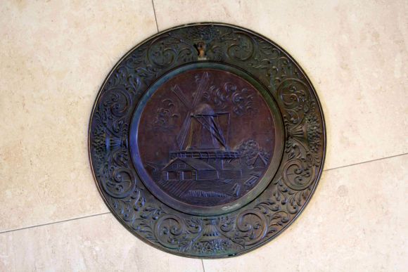 Медное панно МЕЛЬНИЦА. Тонкая чеканка