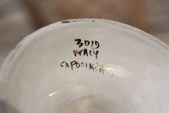 Пара зеленых ваз CAPODIMONTE 