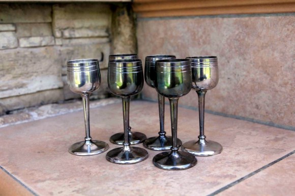 Набор нежнейших бокальчиков, серебрение.