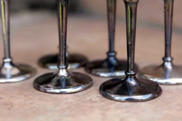 Набор нежнейших бокальчиков, серебрение.