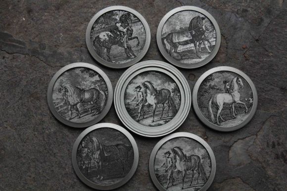 Замечательный набор подставок для винных бокалов. Европа. Начало 20 века