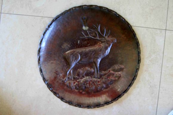 Объемное панно ЛЕСНОЙ ОЛЕНЬ. Медь
