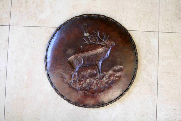 Объемное панно ЛЕСНОЙ ОЛЕНЬ. Медь