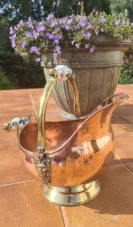 Старинный, отполированный зольник из меди. Европа. Начало 20 века.