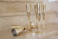 Уникальные фужеры для шампанского из латуни. Европа. 20 век.  6 шт.