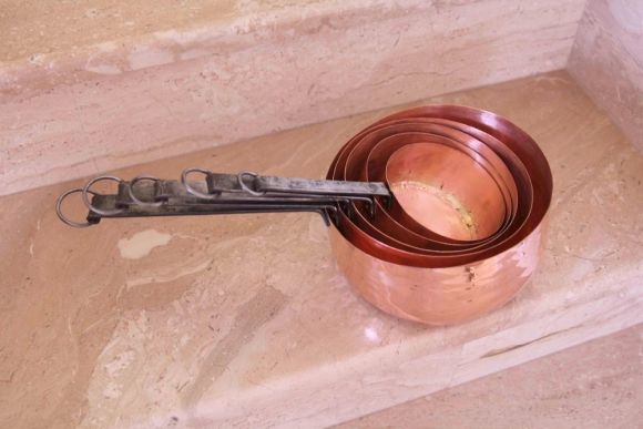 Медный комплект винтажной посуды из 5 предметов