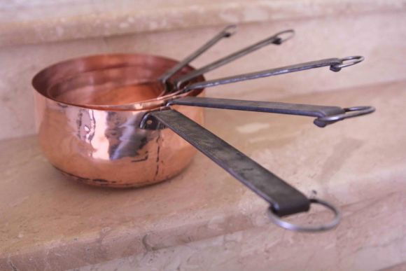 Медный комплект винтажной посуды из 5 предметов