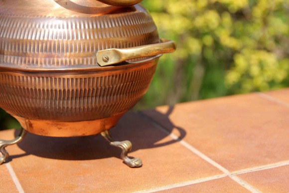 Антикварный зольник из двух металлов. Европа