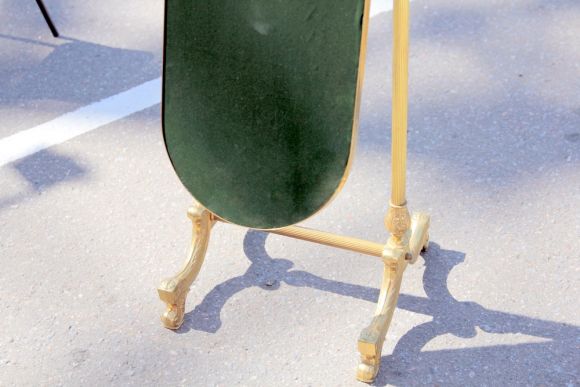 Антикварное латунное напольное зеркало с поворотным механизмом