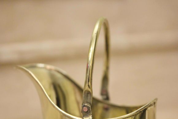 Старинный латунный зольник для камина. Европа. Начало 20 века.