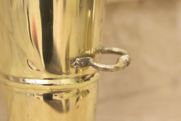 Старинный латунный зольник для камина. Европа. Начало 20 века.