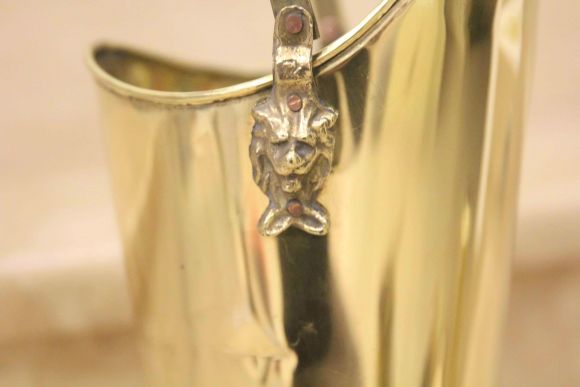 Старинный латунный зольник для камина. Европа. Начало 20 века.