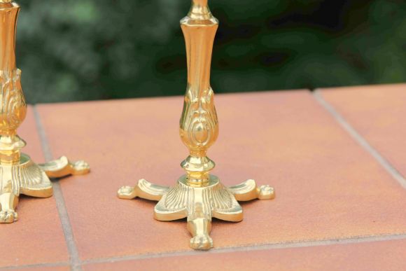 Пара старинных подсвечников из латуни