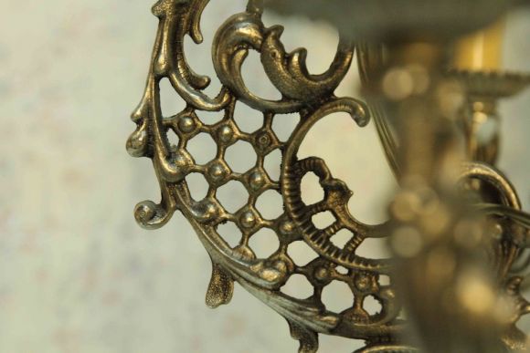 Роскошная фарфоровая люстра с латунным литьем. Европа.Начало 20 века