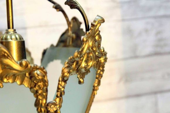 Старинная латунная люстра. Литье. Европа. Начало 20 века