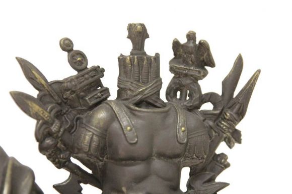 Часы с кубками. Антикварный каминный гарнитур "Римский воин"