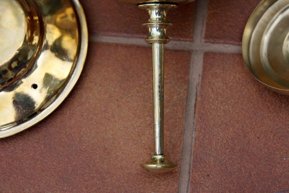 Старинный латунный рукомойник с мыльницей и крышкой