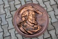Медный огромный портрет Рубенса. Диаметр 57 см