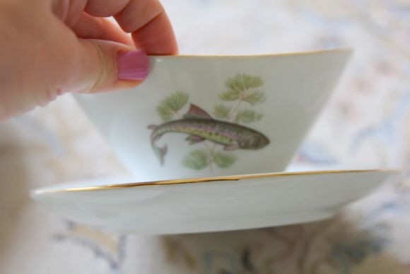 Набор антикварной посуды с рыбной тематикой. Европа.Начало 20 век