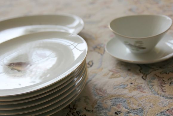 Набор антикварной посуды с рыбной тематикой. Европа.Начало 20 век