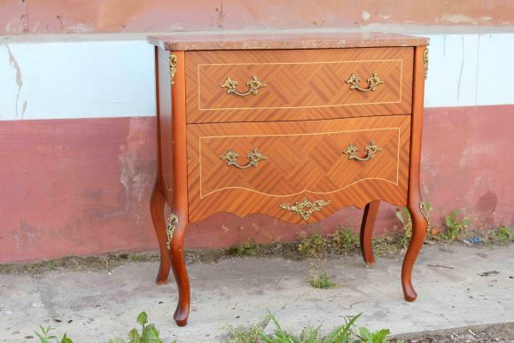 Винтажный комод с мраморной столешницей. Европа. Начало 20 века