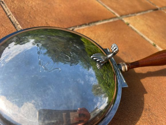 Старинный " молчаливый дворецкий", клеймо, серебрение.