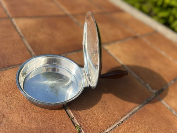 Старинный " молчаливый дворецкий", клеймо, серебрение.