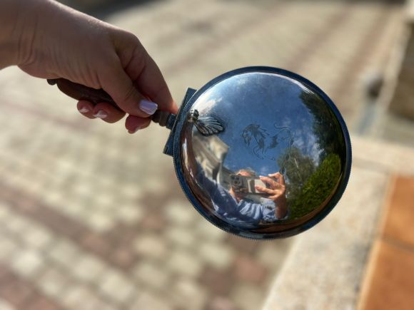 Старинный " молчаливый дворецкий", клеймо, серебрение.