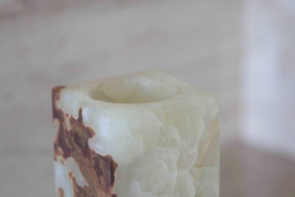 Антикварный подсвечник из натурального оникса