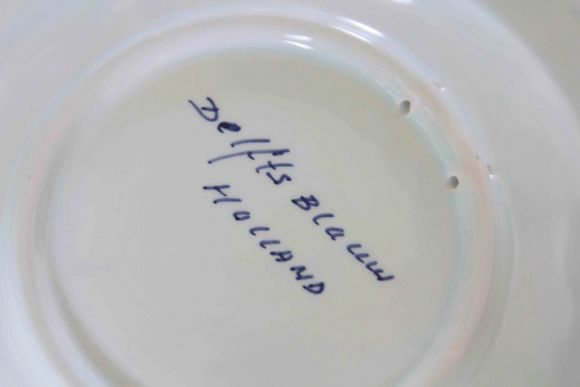 Яркая фарфоровая сигарная пепельница ручной работы. DELFTS