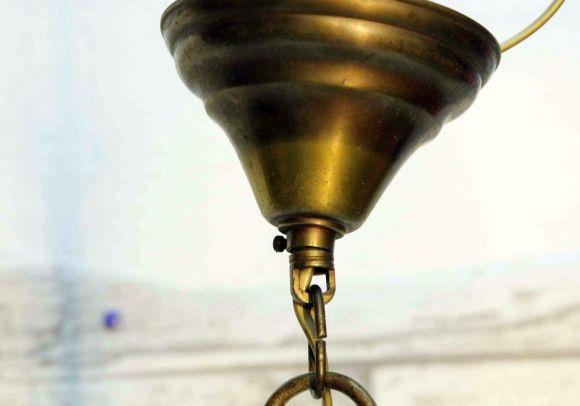 Старинная литая люстра из латуни с орлом. Европа. Начало 20 века