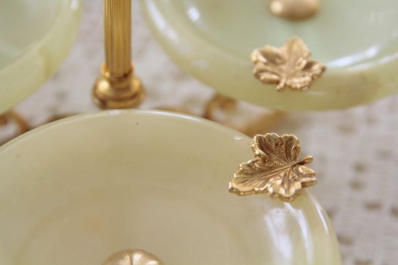 Старинная пепельница или КОНФЕТНИЦА. Оникс, Латунь, середина 20 вв