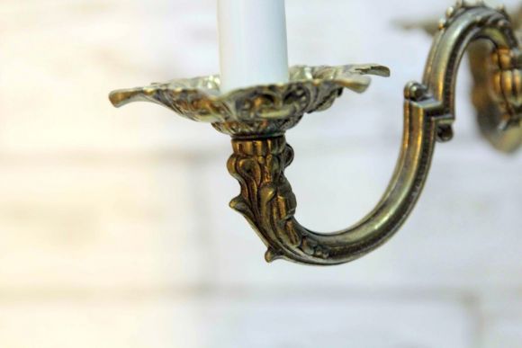 Пара старинных красивейших люстр из бронзы