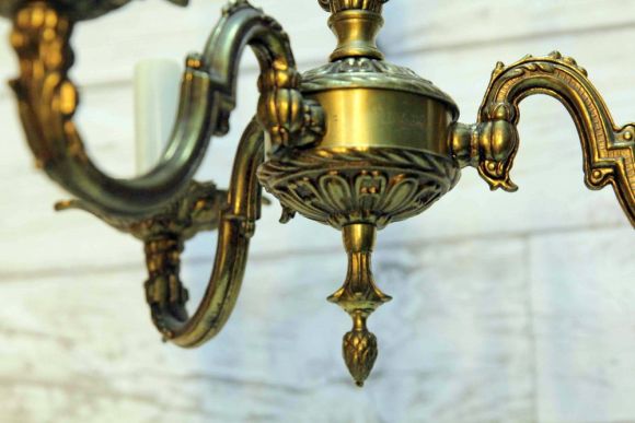 Пара старинных красивейших люстр из бронзы