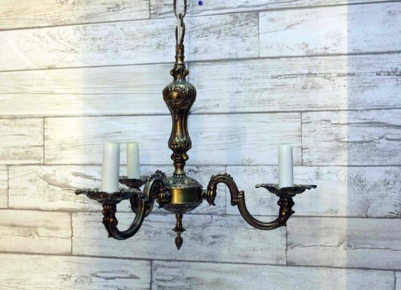 Пара старинных красивейших люстр из бронзы