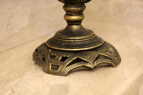 Невероятно красивая антикварная керосиновая лампа. Европа. Начало 20 века