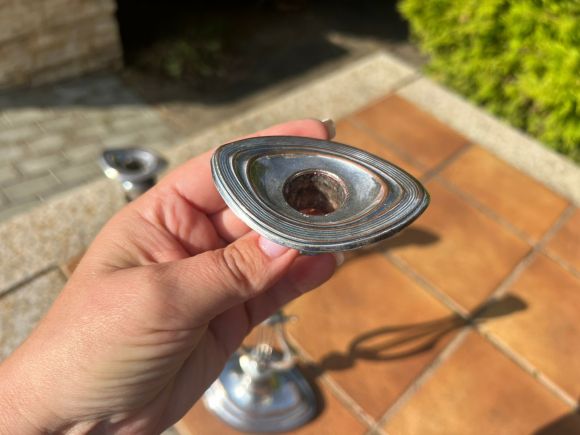 Пара антикварных подсвечников в форме лиры. Англия.