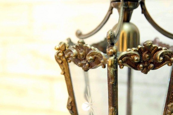 Антикварная люстра с пескоструйным рисунком