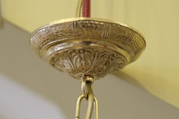 Антикварная латунная люстра на 8 рожков. Европа.Начало 20 века