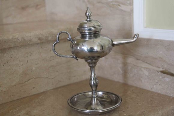 Старинная оловянная масленка. Европа. Начало 20 века