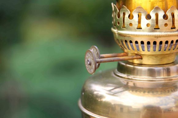 Эффектная антикварная керосиновая лампа. Европа. Начало 20 в