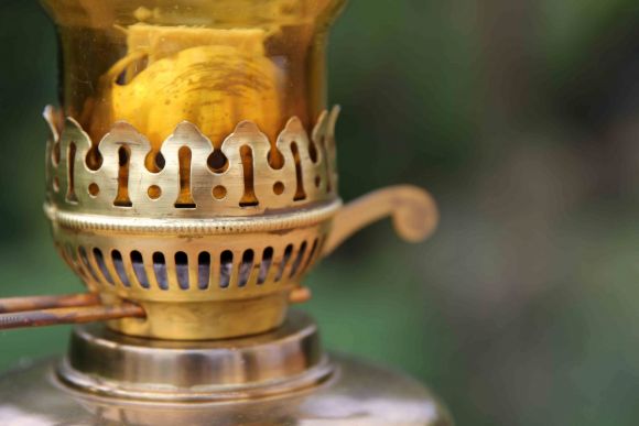 Эффектная антикварная керосиновая лампа. Европа. Начало 20 в