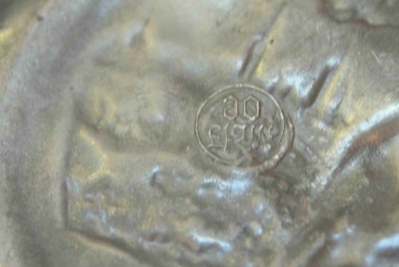 Винтажная оловянная сигарная пепельница. ХХ век. КОРОЛЬ АРТУР