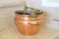Медное кашпо с ручкой