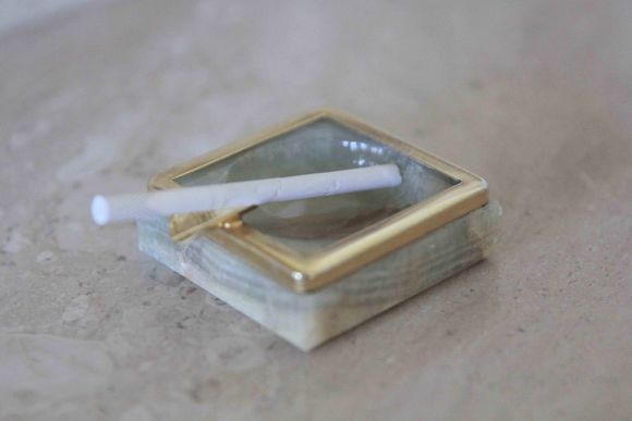 Старинная пепельница оникса и латуни. Европа.Начало 20 века