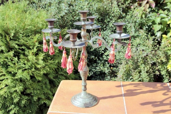 Старинный бронзовый канделябр на пять свечей. Конец 19 века