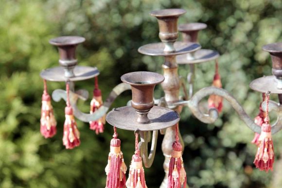 Старинный бронзовый канделябр на пять свечей. Конец 19 века