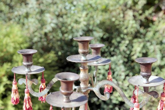 Старинный бронзовый канделябр на пять свечей. Конец 19 века