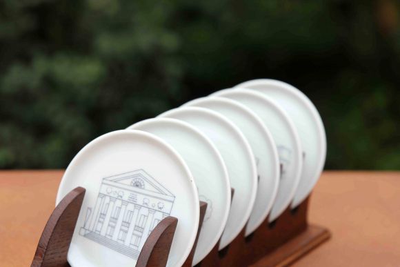 Набор из 6-ти антикварных тарелочек "архитектура".